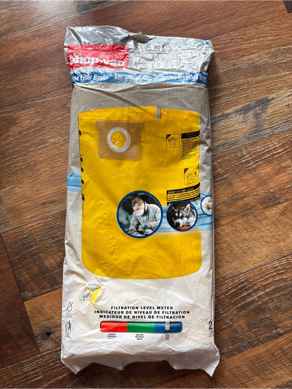 Yellow Vacuum Filter Bag - Packaged Replacement